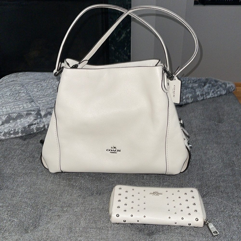 Authentic Coach Star Rivet Detail Edie 31 Shoulder Bag and Wallet
